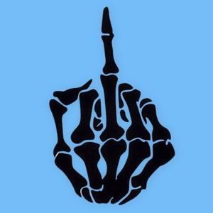 Skeleton Hand Middle Finger Permanent Vinyl Decal